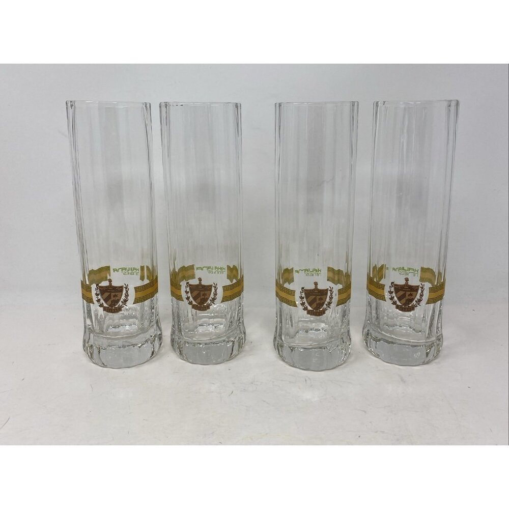 Set of 4 Havana Nines Cuba Mojito Cigar Band Glasses 8" Tall Ribbed Tumblers